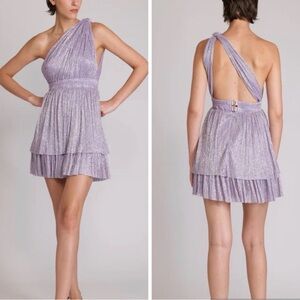 Sabina Musayev Lavender One-Shoulder Dress